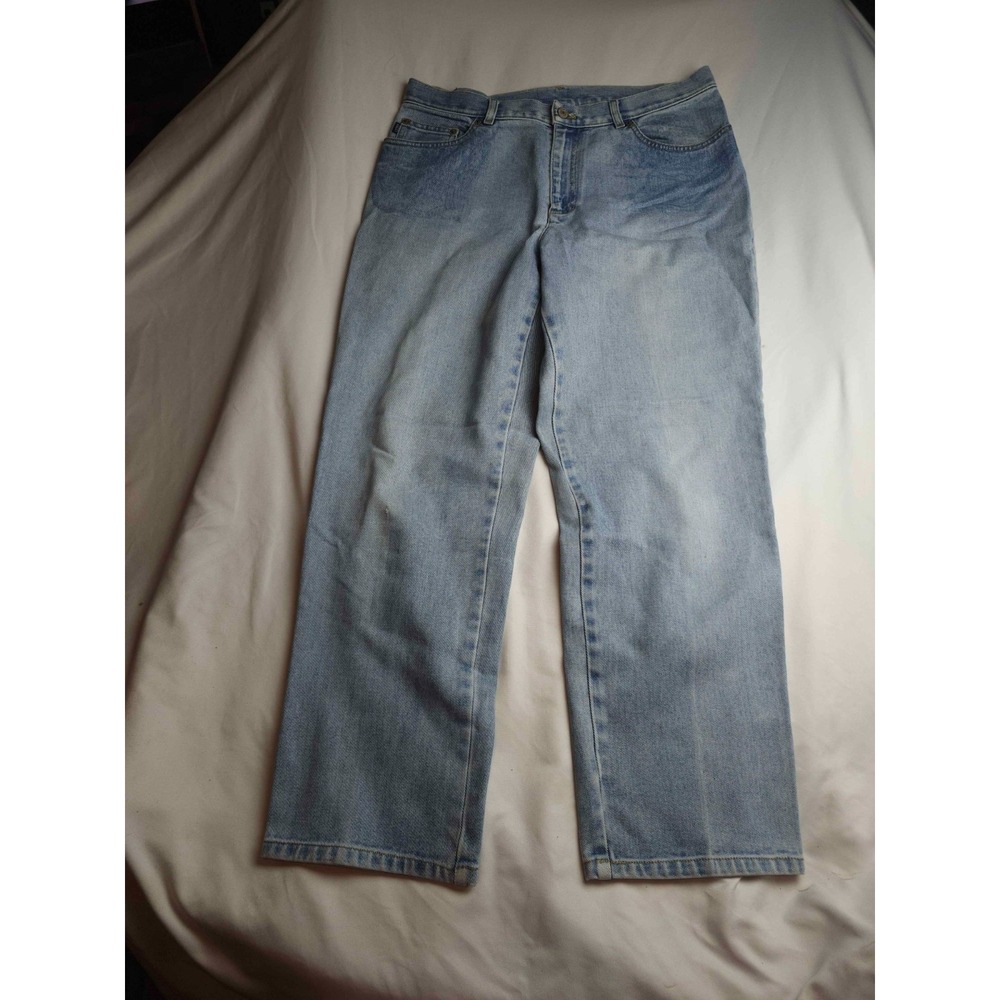 Lauren Jeans Co High Rise Straight Leg Jeans Womens Size 12 Denim Medium Wash